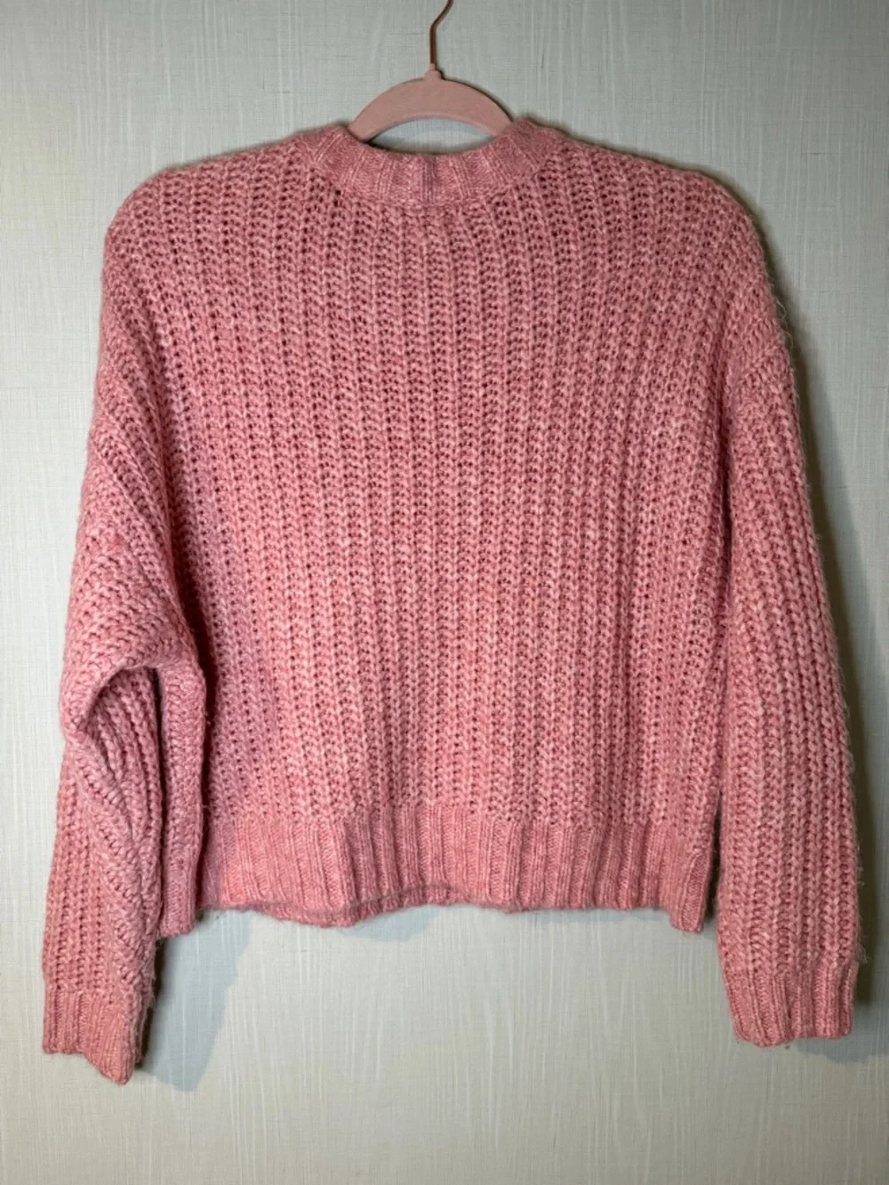 American Eagle Outfitters Dusty Pink Chunky Crewneck Sweater Medium